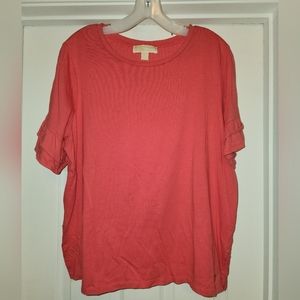 Michael Kors Shirt with ruffle sleeves 1X Coral